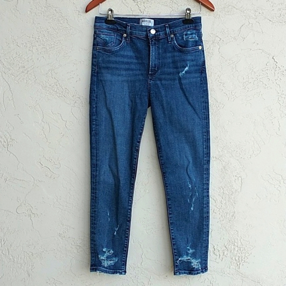AGOLDE Sophie Skinny Distressed Jeans In Spell Wash Size 29